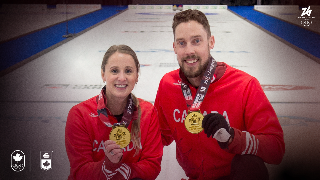 Jocelyn Peterman and Brett Gallant win gold medal in curling arena