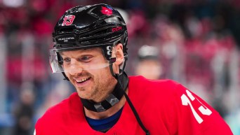 Sam Reinhart smiles.