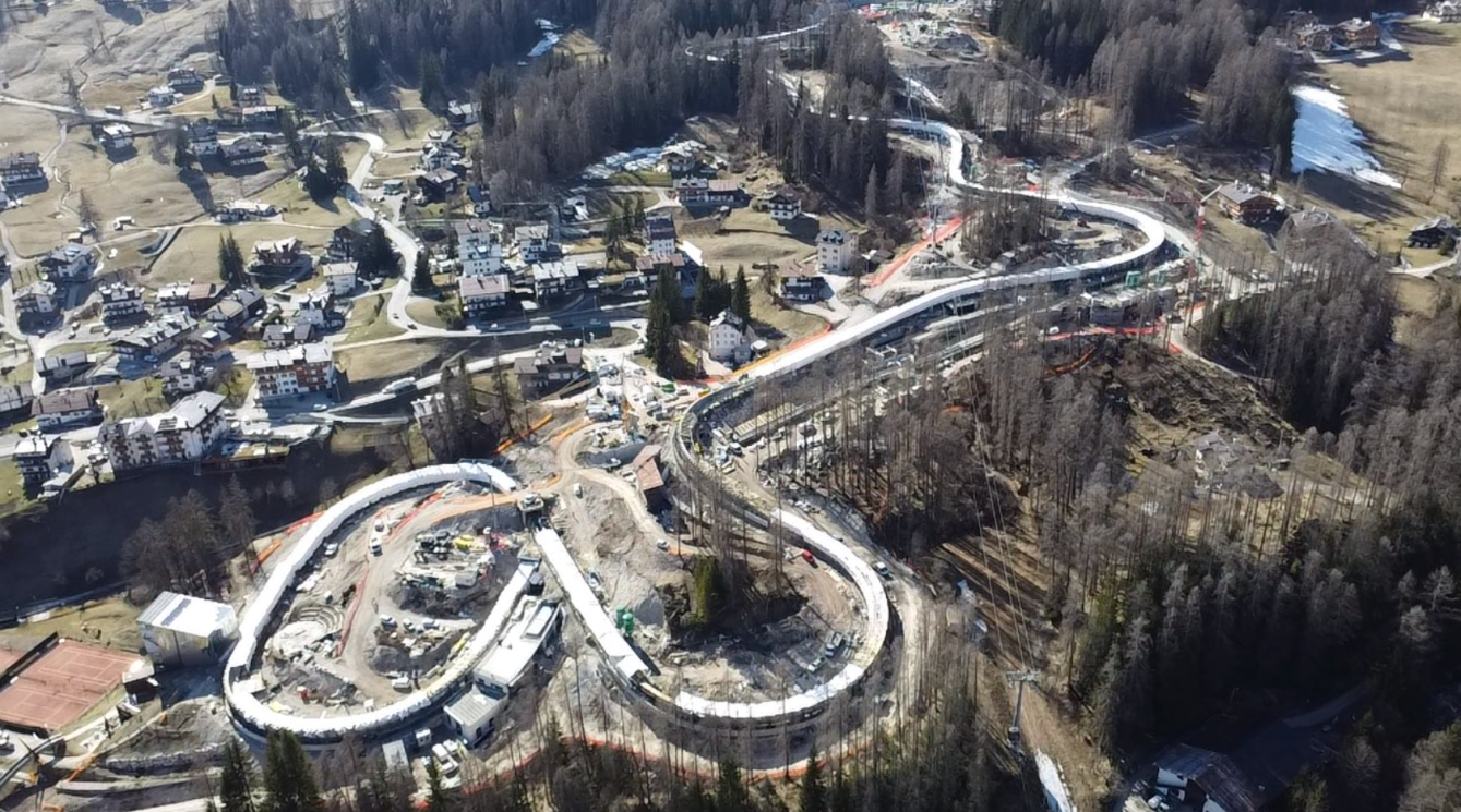 An aerial view of the Eugenio Monti Sliding Centre