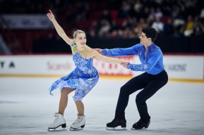 Piper Gilles and Paul Poirier, of Canada, skate during the free program at the 2025 Finlandia Trophy event in Finland, on Saturday, November 22, 2025. Photo by ISU Figure Skating.