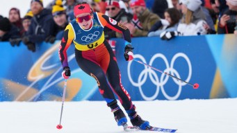 Liliane Gagnon competes in cross country skiing.