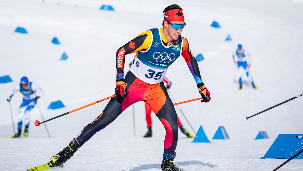 Xavier McKeever competes in cross country skiing.