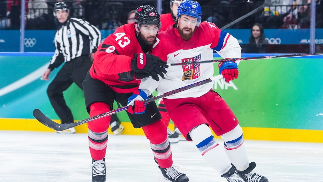 Tom Wilson competes in ice hockey.