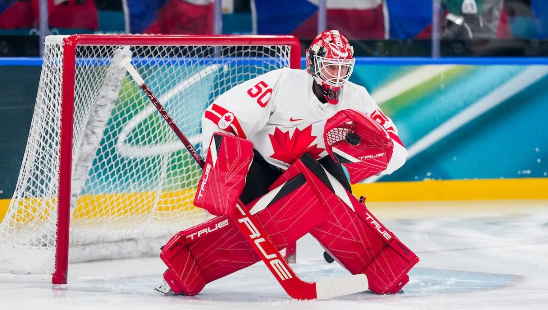 Jordan Binnington competes in ice hockey.