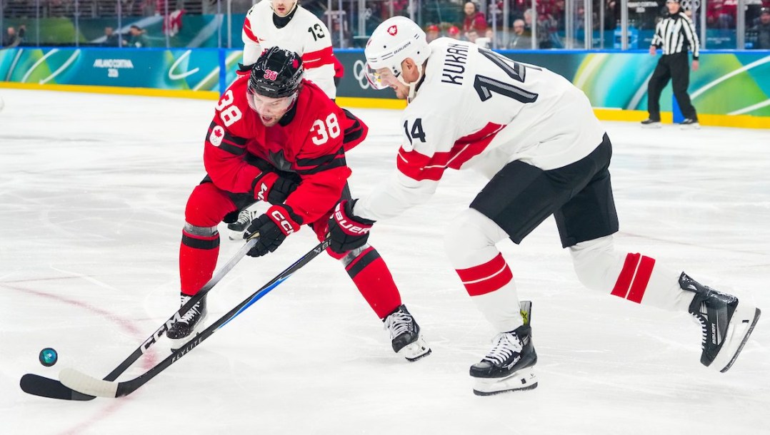 Brandon Hagel competes in ice hockey.