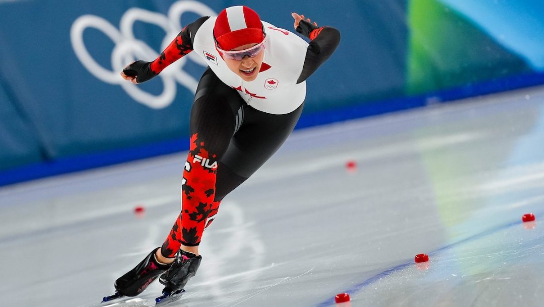 Carolina Hiller-Donnelly competes in long track speed skating.