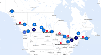 Team Canada athletes interactive map - Milano Cortina 2026