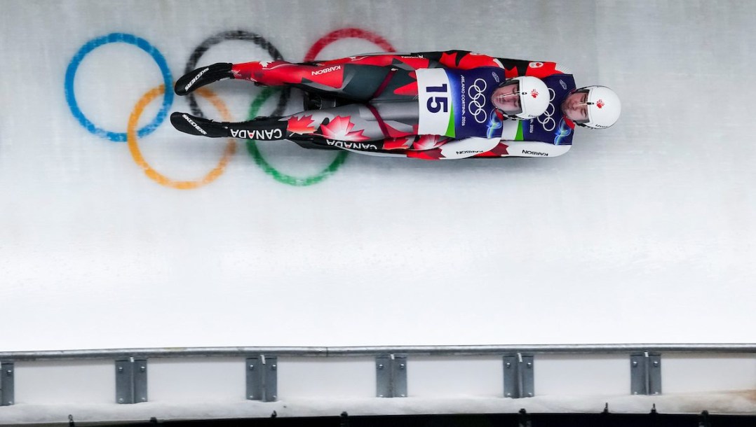 Cole Zajanski competes in luge.