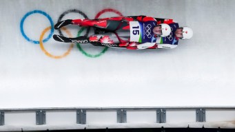 Cole Zajanski competes in luge.