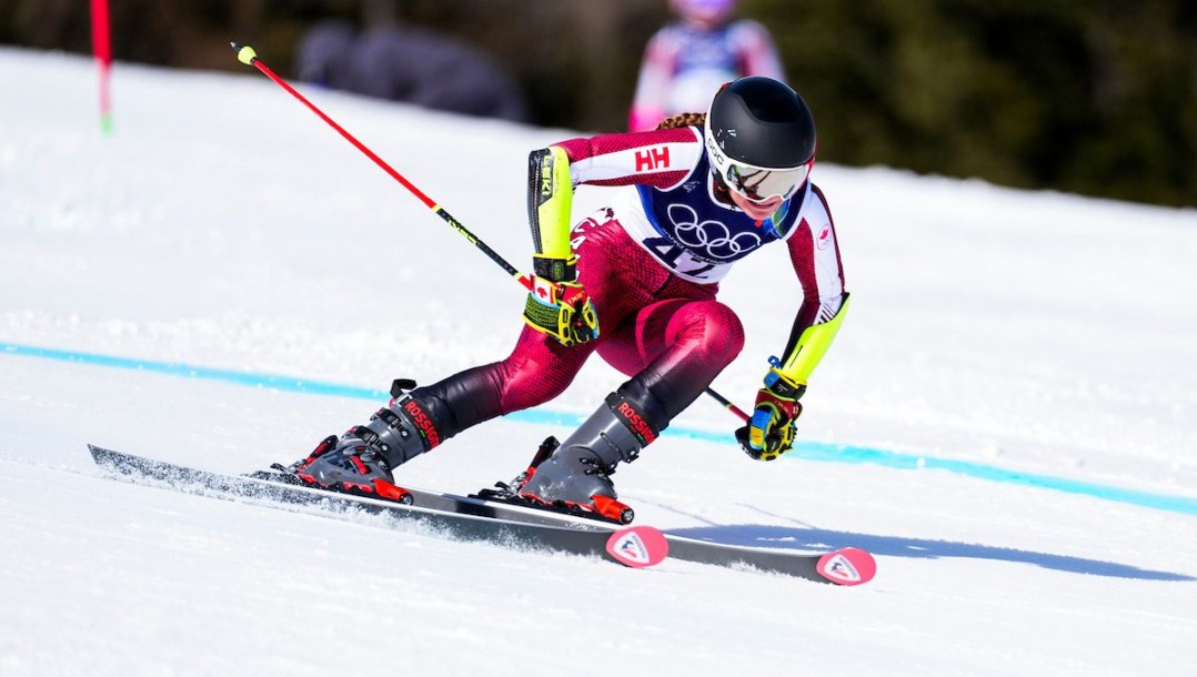 ustine Lamontagne competes in giant slalom.