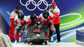 Keaton Bruggeling competes in bobsleigh.