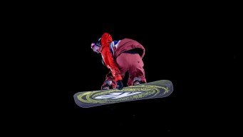 Cameron Spalding competes in snowboard.