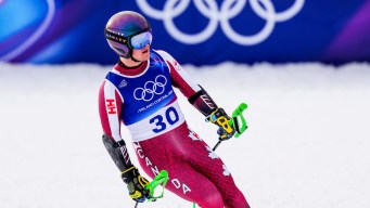 Riley Seger competes in Super G.