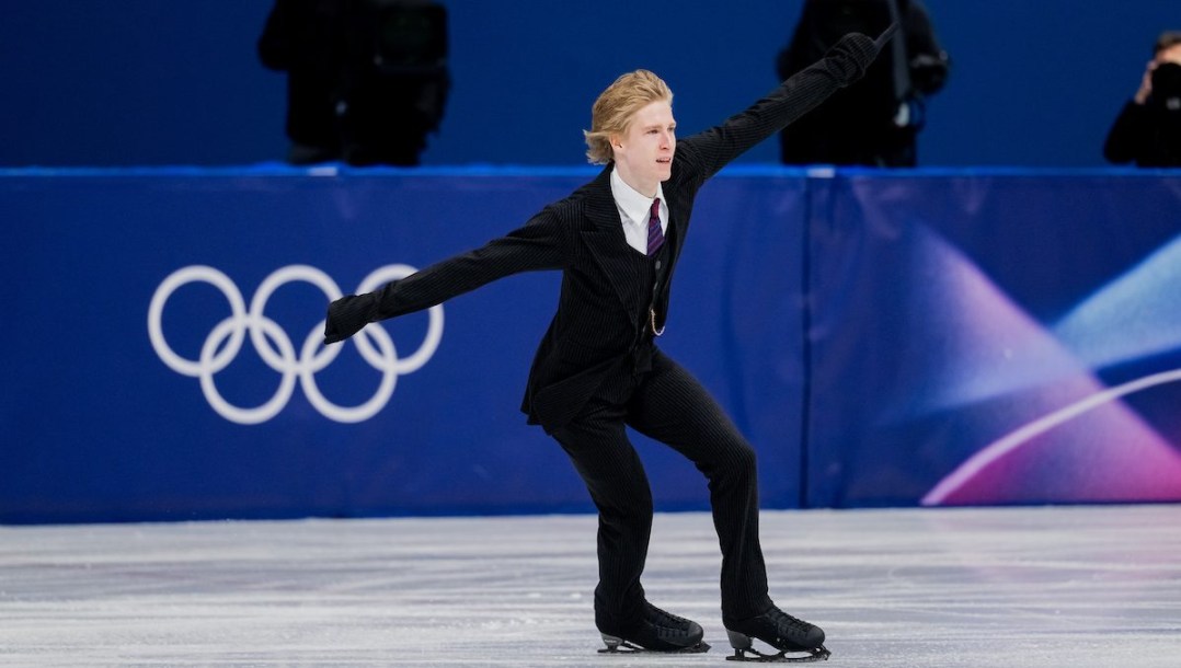 Stephen Gogolve competes in figure skating.