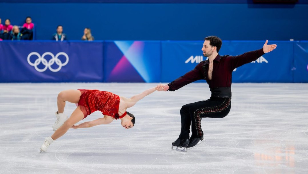 Maxime Deschamps competes in figure skating.