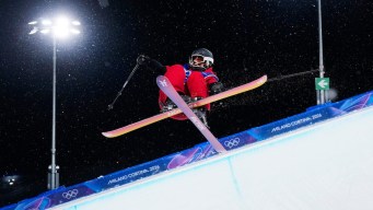 illan Glennie competes in freestyle skiing.