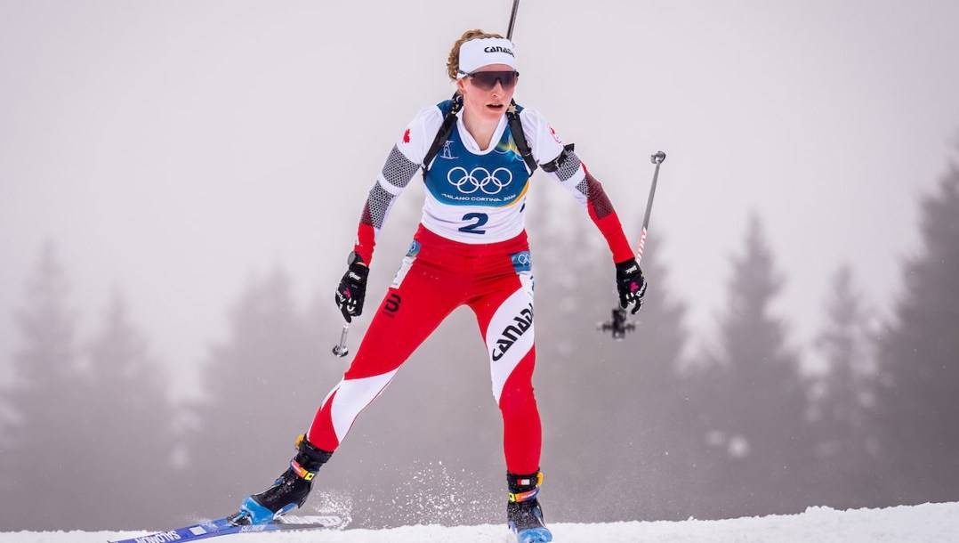 Shilo Rousseau competes in biathlon.