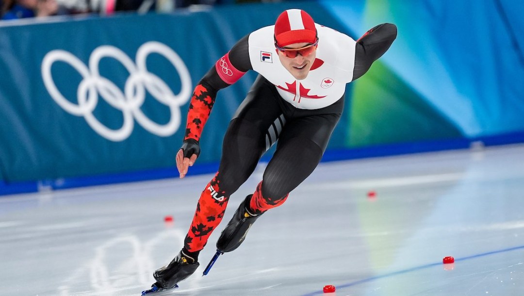 David La Rue competes in long track speed skating.