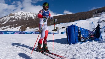 Gavin Rowell competes in ski cross.