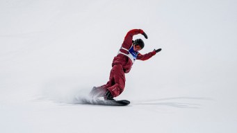 Eli Bouchard competes in snowboard.