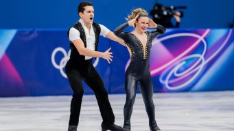 Marie-Jade Lauriault competes in figure skating.