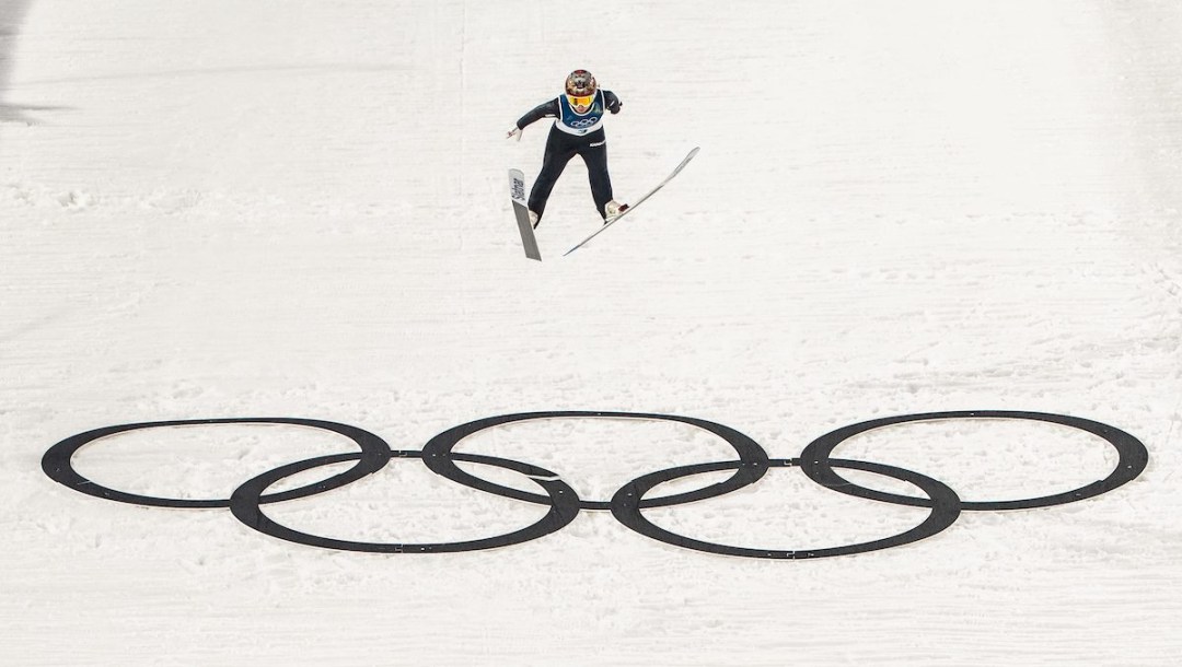 Natalie Eilers competes in ski jumping.