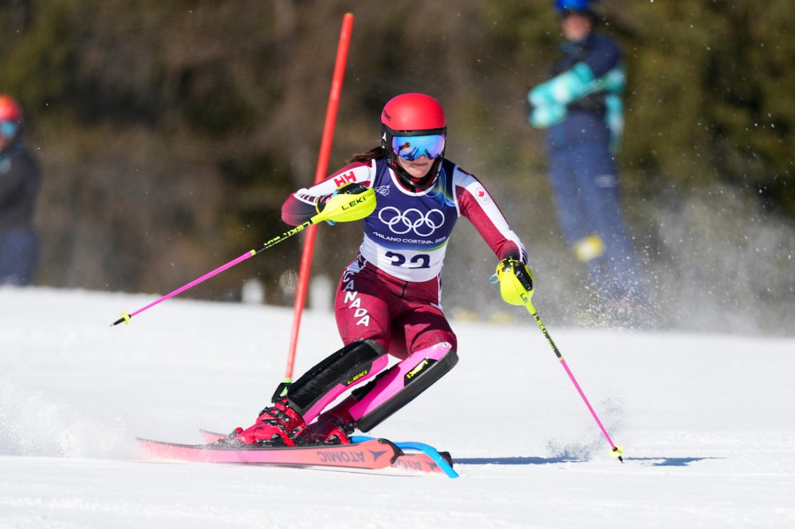 Ali Nullmeyer competes in Women's Slalom