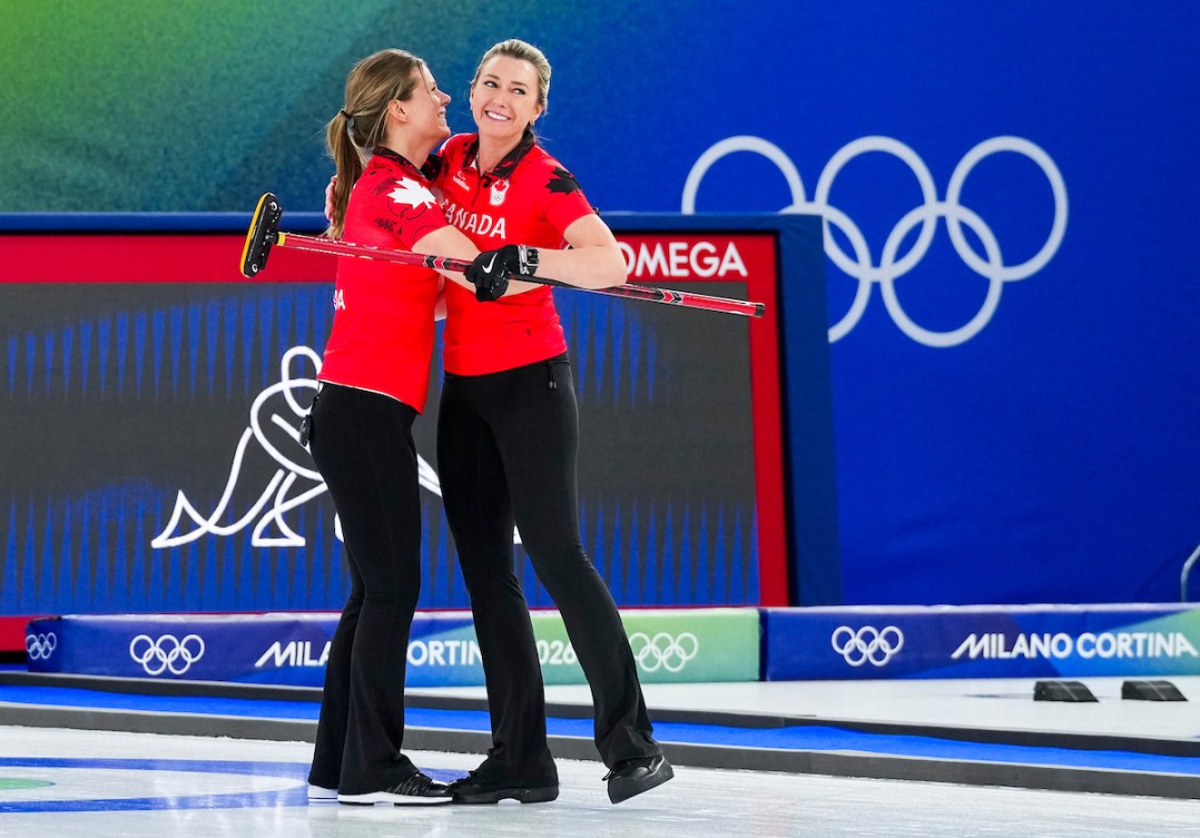 Sarah Wilkes and Emma Miskew celebrate