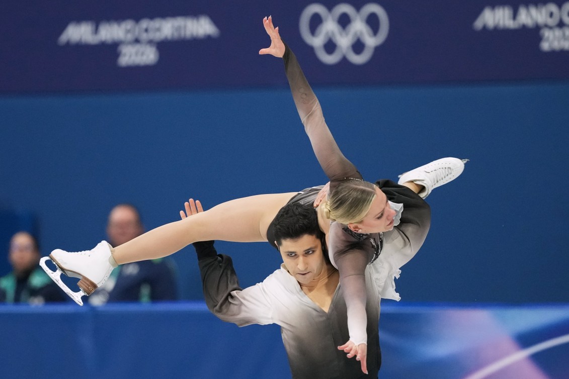 Marjorie Lajoie and Zachary Lagha compete in the ice dance