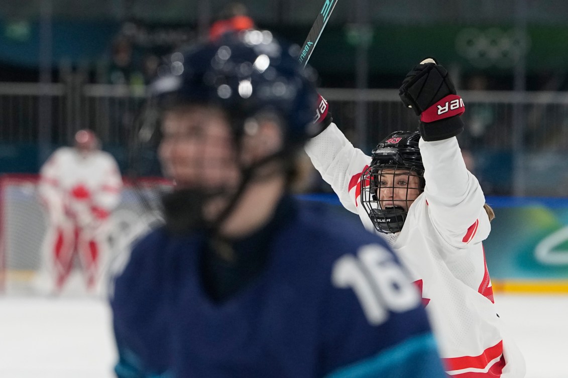 Kristin O'Neill celebrates after scoring