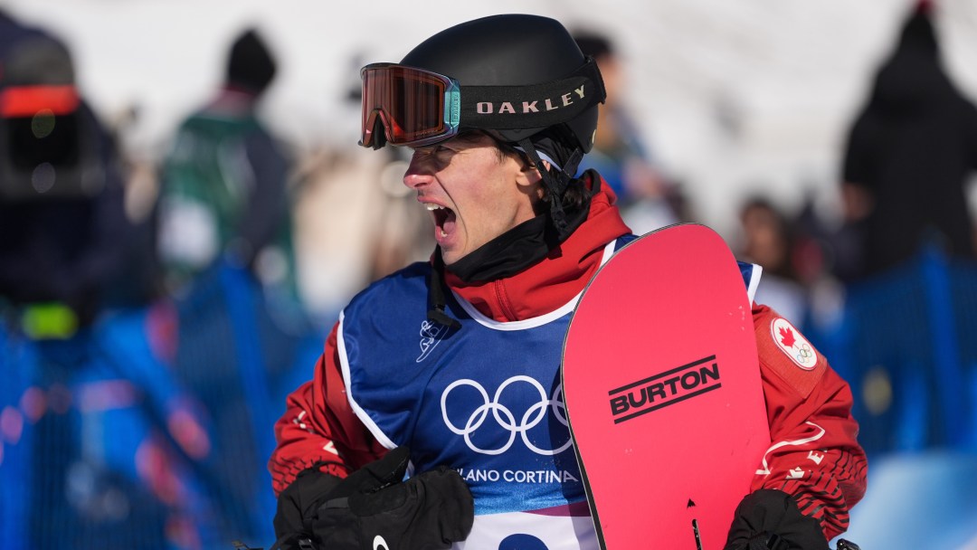 Canada's Mark McMorris reacts during the men's snowboarding slopestyle qualifications