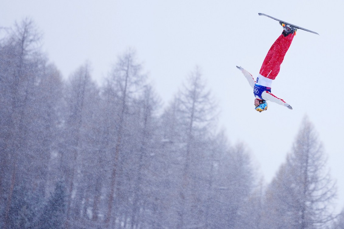Men's aerials training at Milano Cortina.