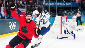 Mark Stone celebrates a goal