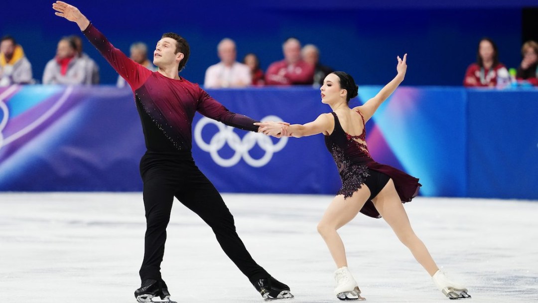 Lia Pereira and Trennt Michaud skate