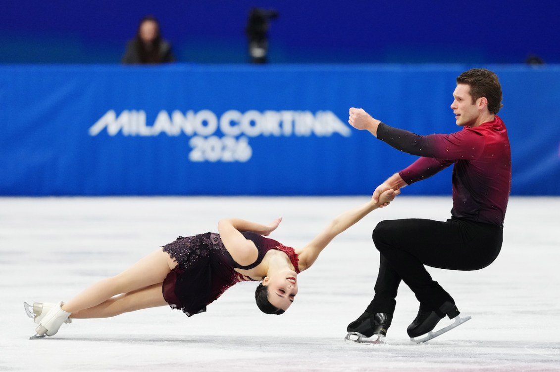 Lia Pereira and Trennt Michaud skate