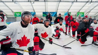 Team Canada’s men's hockey team takes part in practice