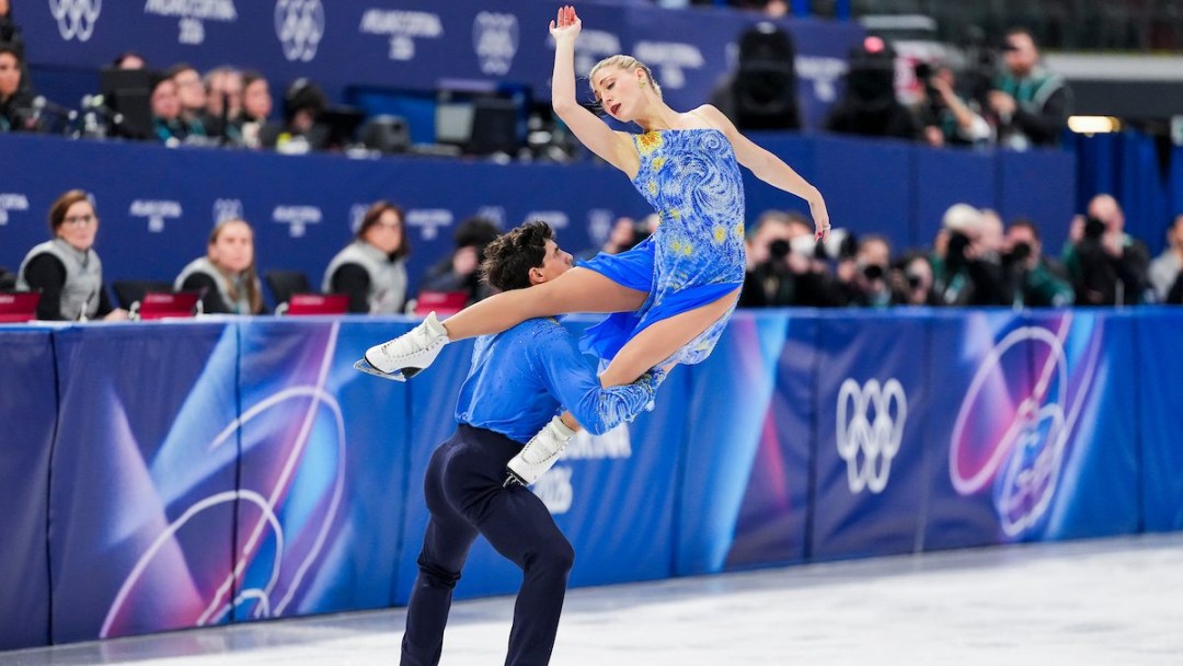 Piper Gilles and Paul Poirier compete in the Ice Dance