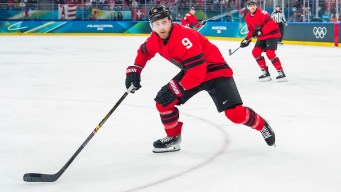 Sam Bennett competes in ice hockey.