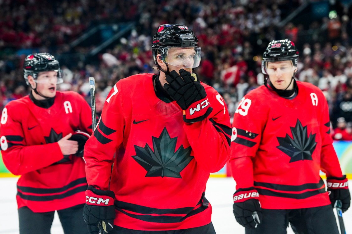 Connor McDavid looks on
