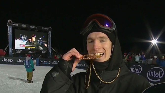 Max Parrot a remporté l'or à l'épreuve du Big Air aux X Games d'Aspen, le 30 janvier 2016.