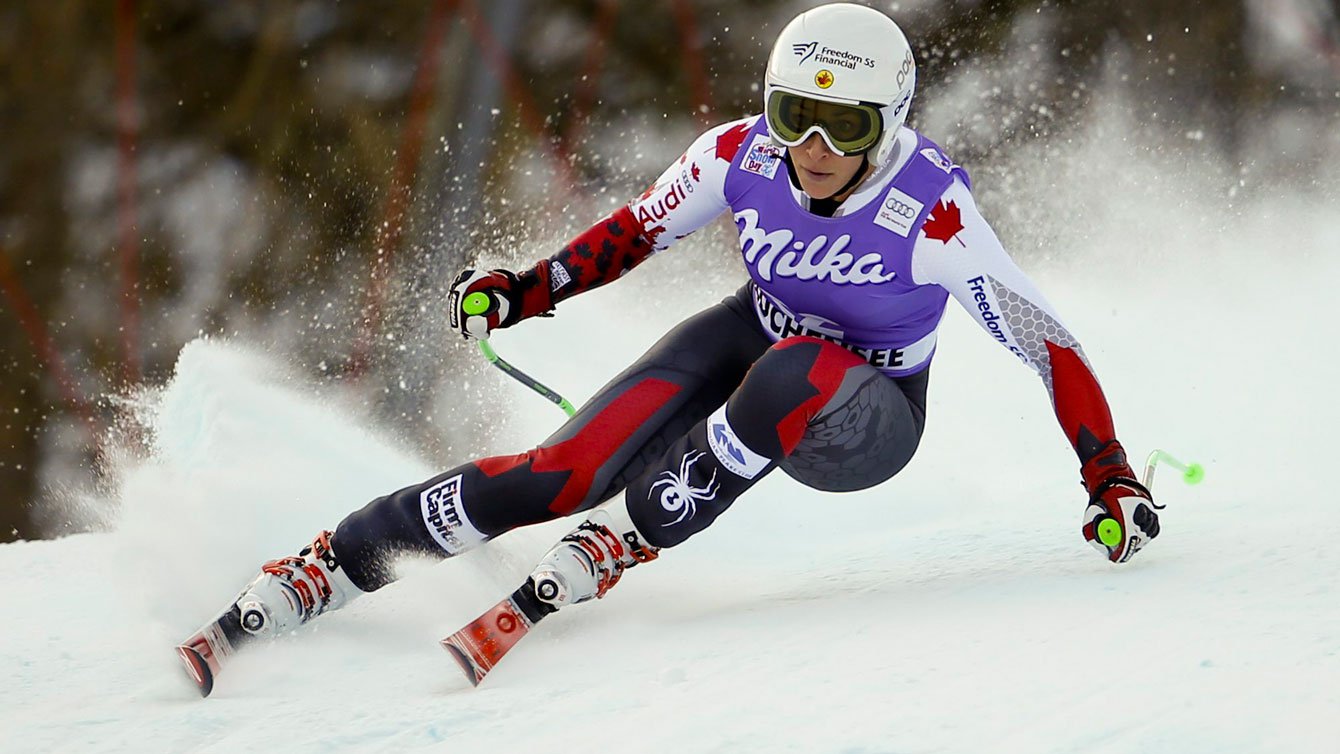 Larisa Yurkiw lors de l'épreuve de descente féminine, le samedi 9 janvier 2016.