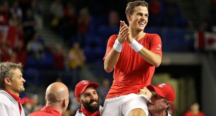 En mars 2015, Vasek Vasek Pospisil avait vaincu Go Soeda 7-5, 6-3, 6-4, à Vancouver, pour permettre au Canada d’accéder aux quarts de finale de la Coupe Davis. 