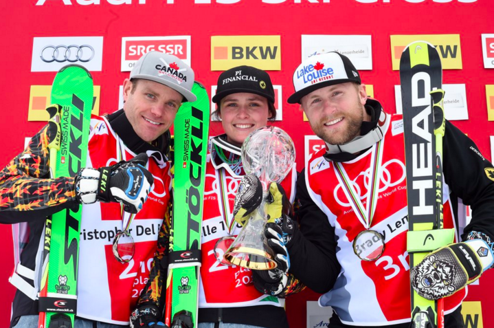 Chris, Marielle et Brady ont tous terminé dans le top 3 du classement mondial de fin de saison en ski cross. (Photo : Canada Alpin)