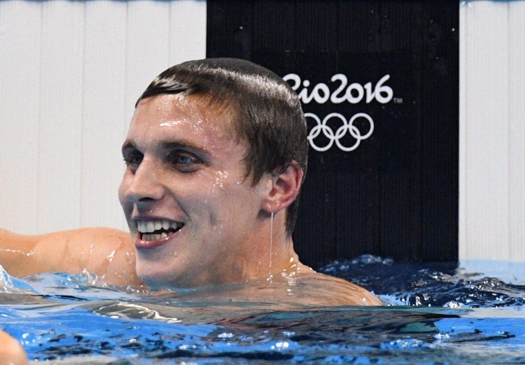 Santo Condorelli après sa performance en demi-finale du 100 m style libre aux Jeux olympiques de 2016, à Rio. THE CANADIAN PRESS/Sean Kilpatrick