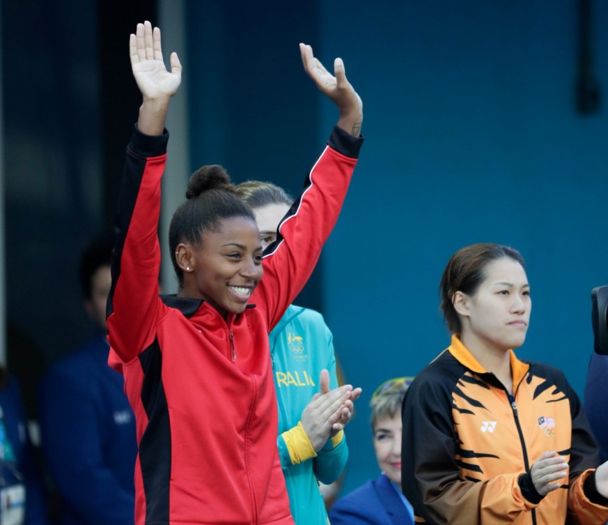 Jennifer Abel à la finale du 3 m individuel aux Jeux olympiques de Rio, le 14 août 2016. (COC//Jason Ransom)