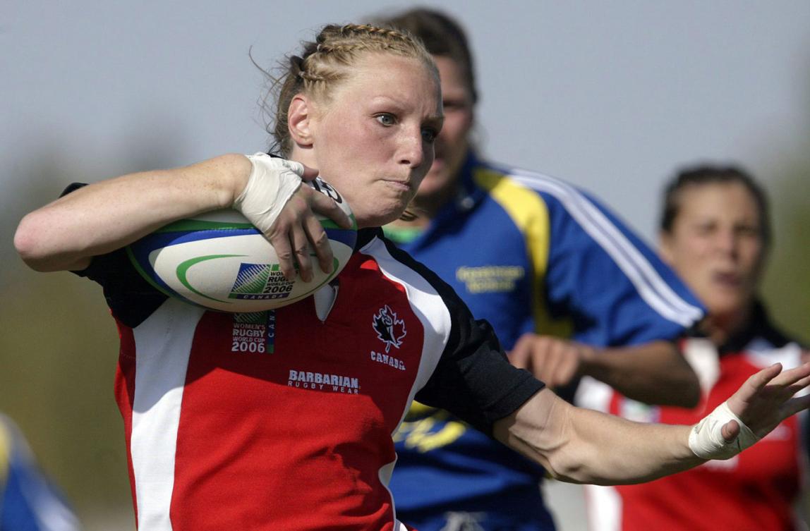 Heather Moyse en Coupe du monde de rugby à IV, le 8 septembre 2006 à Edmonton. THE CANADIAN PRESS/Marc Bence