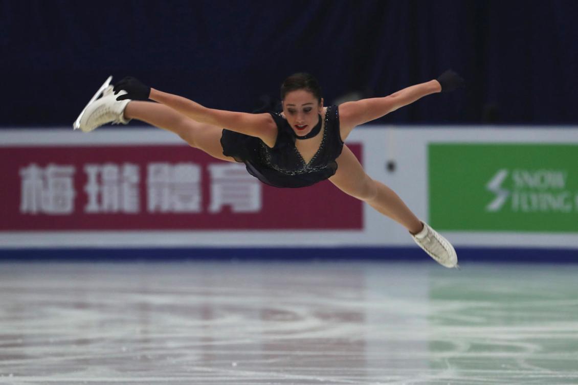 Kaetlyn Osmond lors de son programme libre à la Coupe de Chine, le 18 novembre 2016. (AP Photo/Ng Han Guan)