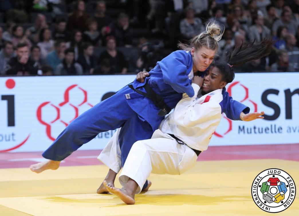 Kelita Zupancic lors d'un combat en rondes préliminaires au Grand Chelem de Paris, le 11 février 2017. (Photo : Maryorova Marina)