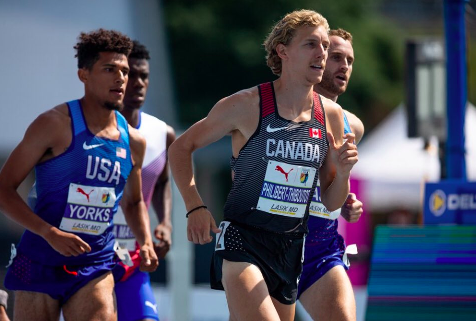 Charles Philibert-Thiboutot lors de la finale du 1500 m masculin aux Championnats de la NACAC à Toronto, le 12 août 2018. COC/Thomas Skrlj