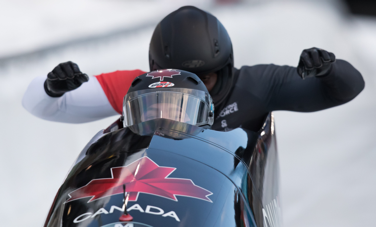 Spring et Wright dans leur bobsleigh.